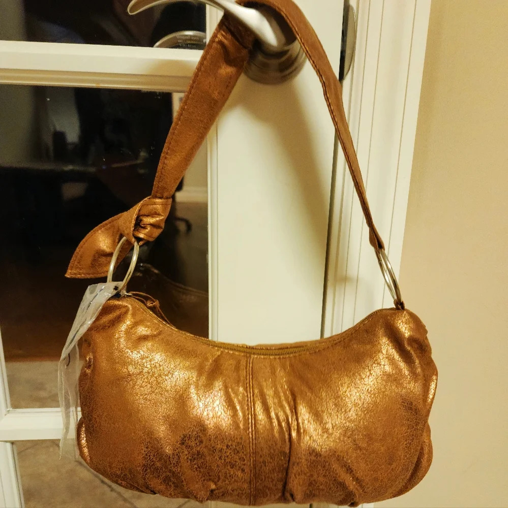 Boho Metallic Handbag, NWT